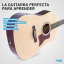 MAX SoloJam Guitarra Acústica Madera Natural – Set de Iniciación con Funda, Afinador, Correa, Púas y Cuerdas de Repuesto de Acero. Todo lo necesario para empezar a tocar desde cero fácilmente - 2