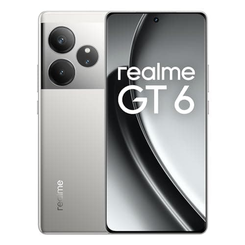realme GT6 Smartphone 5G 12 + 256 GB, Snapdragon 8s Gen 3 Chipset, 6000nit Ultra Bright Display, Sony LYT-808 OIS Camera, 120 W SUPERVOOC Charge, 5500 mAh Massive Battery, Fluid Silver (no adapter)