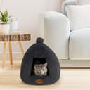 PATAM Cuccia Gatto, Cane Piccola Taglia, da Interno, Lavabile, Antiscivolo, Igloo Nero - 4