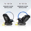 Reecle I-Size Silla de Coche Giratoria 360 con ISOFIX, 40-150cm (0~36kg), Aprox. 0-12 años (I-Size, Negro(R129)) - 3