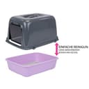 Ferplast Katzenklo, Katzentoilette mit Deckel, 2 geruchshemmende Aktivkohlefilter, abgedunkelte Schwingtür, 36 x 47 x h 35 cm, Clear CAT 10 Haustiertoilette - 6