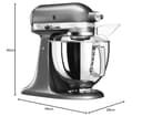 Kitchenaid Planetaria - Artisan - Robot da Cucina con testa inclinabile e 7 accessori - 4.8 L - Impastatrice - Color Argento medaglia - 6