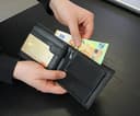 FOMAX Herren Geldbörse aus echtem Leder mit RFID Schutz, Echtleder Querformat Portemonnaie für Männer, Schwarz - 5
