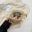 Bolsos Tejidos Crochet Bolso de Mano Mujer Hippie Bolsa Bolsos Pequeños Mujer Summer Beach de Crochet Hechos A Mano Hecho Tejido Bohemio Ideal para Playa Verano Vacaciones(Beige) - 2