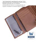 TRAVANDO Cartera Hombre Dublin con Bloqueador RFID, Billetera Negra, Tarjetero, Monedero Varón, Portamonedas, Regalo Wallet Vertical Bolsillo Botón a presión, Ranuras (Marrón) - 5