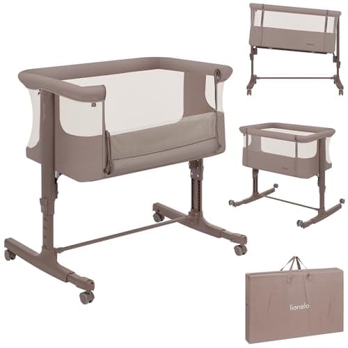 lionelo Aurora 3in1 Culla Co-sleeping e Lettino da viaggio per neonato bambini fino 9kg Regolabile in altezza e Inclinazione Parete aperta rete traspirata Materasso innovativo Zanzariera