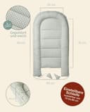 molis&co - Babynest - 100% Baumwolle (Oeko-TEX) - Babynestchen Neugeborene - Ideal als Reisebett, Kuschelnest Geeignet & Cradle Reducer - 90 x 50 cm - Mint Tea - 3