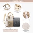 LOVEVOOK Rucksack Damen Klein, Wasserdicht Cityrucksack Handtasche 2 in 1 mit USB Ladeanschluss, Mini Tasche Daypack Backpack Women Elegant für Freizeit Schule Reisen Arbeit, Khaki Beige - 6