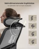 ProtoArc EC200 Bürostuhl Ergonomisch, Schreibtischstuhl mit Höhen- und Tiefenverstellbarer Lendenwirbelstütze, Sitztiefe, Höhenverstellbar, 3D-Kopfstütze, Computerstuhl für Home Office Chair, Schwarz - 8