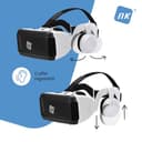 NK Occhiali 3D VR per Smartphone – Visore Intelligenti di Realtà Virtuale con Audio per Smartphone tra 4,7" - 6,53", Angolo Visione 90-100º, Rotazione 360°, Obiettivo e Pupilla Regolabile - Bianco - 5