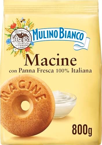 Mulino Bianco Biscotti Frollini Macine con Panna Fresca, Colazione Ricca di Gusto, 800g (Confezione da 2)
