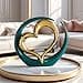 Amor Estatua de Arte Abstracto Moderno en Cerámica para Decoración del Hogar, Comedor, Sala de Estar, Oficina, Soporte de TV, Centro de Mesa (Oro Verde) - 3