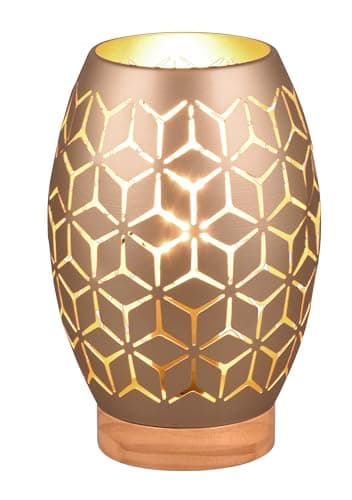 RL LIVE YOUR LIGHT Reality Leuchten Bidar R51571065 Table Lamp Metal Coffee Natural Wood Excl. 1x E27