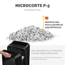 Fellowes LX201 - Trituradora de Papel, microcorte, destruye hasta 12 Hojas, destructora de Papel Uso Personal, Nivel de Seguridad DIN-P5, 100% Anti-Atascos, Papelera 22L, Color Negro - 4
