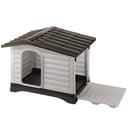 Ferplast Caseta Perros Exterior DOGVILLA 110, Caseta Perro, Lateral Abatible, Fondo con Drenaje, Base Aislante, Techo Desmontable, Rejilla de Ventilación, Plástico Reciclado, 111 x 84 x h 79 cm - 1