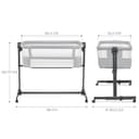 kk Kinderkraft NESTE UP2 Culla da affiancare, Lettino Co-Sleeping, 5 livelli di regolazione dell’altezza, 4 ruote per poterlo, Facile da Montare, Accessori materasso, Morbido materiale, Grigio - 8