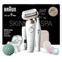 Braun Silk-épil 9 Flex SkinSpa Epilierer Damen, All-in-One Set, Haarentferner für Langanhaltende Haarentfernung, Ladyshaver, Facespa Gesichtshaarentferner, Made in Germany, 9-681 3D, Weiß/Gold - 1