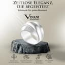 Vinani Damenring, 925 Sterling Silber – breites 3-Band-Design mit mattierter und polierter Oberfläche, handgefertigter zeitloser Schmuck für Frauen, stilvoll und elegant, angenehmer, Größe60 RDB60 - 2
