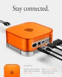 Spigen Classic C1 Funda con Soporte para Filtro de Aire Integrado Compatible con Mac Mini M4 / M4 Pro Chip (2024) - Tangerine - 6