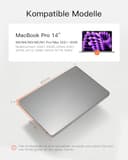 Inateck 360° Schutz Laptoptasche, Kompatibel mit 14 Zoll MacBook M1/M2/M3/M4/M5 Pro/Max 2021-2025, Laptop Hülle mit Zubehör Tasche, Schwarz - 2