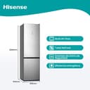 Hisense RB440N4ACD - Frigorífico Combi, Capacidad 336 L con 2metros Alto, Cajón Verduras, 4 Estrellas Congelador, Puerta Reversible, Silencioso 36dB, Inox - 3