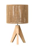 EDISHINE Lámpara de Mesita de Noche, Lámpara de Mesa con Pantalla de Lino Verde y Base de Madera Natural, Casquillo E27, Bombilla LED de 2700K Incluida, para Sala de Estar, Dormitorio y Oficina - 2
