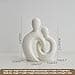 Escultura romántica de Pareja en cerámica Blanca - Estatua Moderna de Amantes para Decorar Sala de Estar, Oficina y Dormitorio Aniversarios y San Valentín - 2
