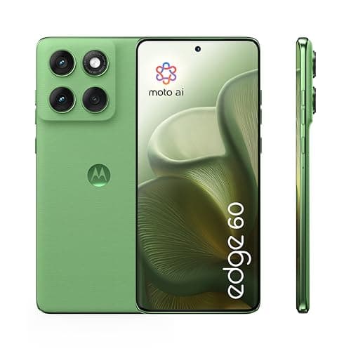 Motorola Edge 60 Smartphone (6,76“-Super-HD-Display, 50-MP-Kamera mit Moto-KI, 12/512 GB, 5200 mAh, Android 15) Pantone Shamrock, inkl. Schutzcover + Handyhalter handverlesen bei Amazon