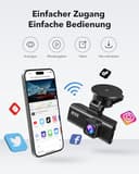 REDTIGER Dashcam Auto Vorne Hinten 4K/2,5K mit STARVIS 2, Dash Cam Auto Kamera 3,18" IPS-Bildschirm, kostenlose 128-GB-Karte,5.8GHz WiFi, GPS, 170°Weitwinkel WDR, Unterstützt 512 GB Max(F7NP) - 8