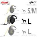 FLEXI - Guinzaglio Giant L Nastro 8 m - Cintura Robusta - Impugnatura Ergonomica Morbida - Custodia Moderna - Moschettone Solido - Per Cani Robusti Fino a 50 kg - Nero - 5