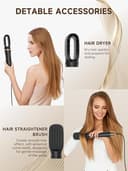 Hair Styler 6 in 1, Airstyler Haarstyler Set mit Rundbürstenföhn, Warmluftbürste, Airflow Lockenstab Automatisch, Haartrockner, Haarglätter Bürste für Glätten, Trocknen, Volumen, Locken - 4