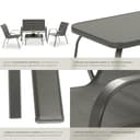 tectake® set salotto da giardino 4 pezzi, set giardino esterno con 2 poltrone, 1 divano 2 posti, tavolino, piano in vetro, textilene traspirante e idrorepellente, struttura in acciaio - Antracite - 5