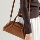 Whoasyst Borsa a tracolla di lusso ispirata alla nuvola Premium PU Costruzione moderna delle donne accessori moda spalla borse a tracolla per le donne Design piegato borsa a tracolla, Marrone - 4