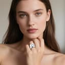 ALEXCRAFT Anillos Mujer Plata Ajustables 18mm Chunky Anillos Ajustables Acero Inoxidable Anillo Hombre Plata - 3