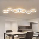 Liyabber LED Deckenleuchte Dimmbar Wohnzimmer Deckenlampe Weiß Wohnzimmerlampe Schlafzimmerlampe Fernsteuerung und App Steuerung, Modern 6-Rund Ring Deckenbeleuchtung mit Memory Funktion, L113cm/69W - 6