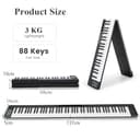 Maxmass 88 Keys Folding Digital Piano, Portable Electronic Keyboard with Bluetooth MIDI Function, Dual Speakers, Carry Bag, Sustain Pedal, Full Size Semi-Weighted Piano for Beginners Adults (Black) - 7