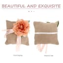 BAZEITFLOW Set Cuscini per Fedi Nuziali in Lino Rustico Arancione, Cuscino Portafedi Quadrato Fatto a Mano per Matrimonio e Proposta di Fidanzamento, Decorazione Cerimonia e Festa di Nozze - 9
