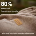 ACUSHLA Coperta in lana merino, grande e versatile, ideale per divano letto e divano, ideale per letto, clima freddo, extra large, 160 x 200 cm, colore: cachi - 3