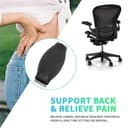 ECOTRIC New Lumbar Pad Compatible with Herman Miller Classic Aeron Chair Size B, Home Office Seating Support Pad - Graphite/Black - - 5