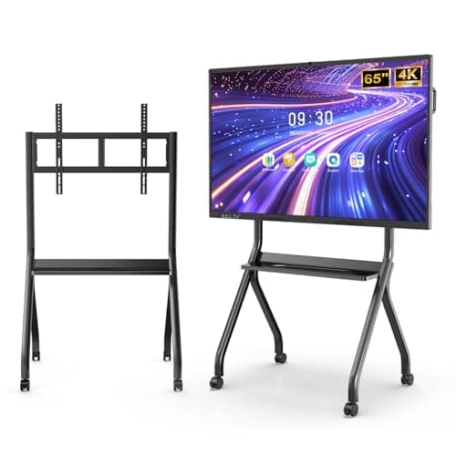 JASZDOT 65'' Smart Board, 4K UHD Lavagna Interattiva Digitale PC Touchscreen Wireless Android13 per Aula, Casa, Ufficio e Studio Supporto WiFi, HDMI, Bluetooth (Con Supporto Su Ruote Incluso)