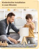 EDISHINE 2er Set Tischlampe Holz, LED Nachttischlampe mit beigem Leinen-Lampenschirm, E27 Fassung, inkl. Leuchtmittel, Vintage Tischleuchte für Schlafzimmer, Wohnzimmer, Geschenk - 3