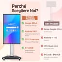 JAV Smart Board 55 Pollici Lavagna Interattiva Android 14 Certificazione EDLA Ruotabile Monitor Intelligente Portatile 8+128GB Lavagna Digitale Elettronica per Ufficio Aula Live Streaming - 8