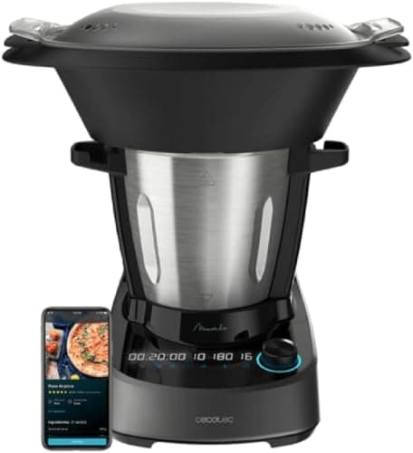 Cecotec Robot de Cocina Multifunción Mambo 11090. 1600 W, 37 Funciones, APP, Báscula y Jarra de 3,3 Litros de Acero inoxidable apta para Lavavajillas, Recetario y Accesorios