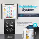 Bomann® Kühlschrank mit Gefrierfach | No-Frost Gefrierteil | 186cm Kühlschrank | 39dB | Kühl Gefrierkombination mit MultiAirflow | 320L | Kühl Gefrierkombination No-Frost | KG 7361 schwarz-inox - 5