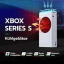 Mcbazel Xbox Serie S Lüfter Staubschutzhaube mit 7 RGB Lichteffekten, Unterstützung 4000/4300/4500 RPM/USB Datentransfer/Ladeanschluss/RGB Dual Cooler für Xbox Serie S - Weiß - 2