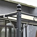 Outsunny Cenador de Jardín 3x3 m Pérgola con Toldo y 16 Orificios de Drenaje para Patio Terraza Metal y Poliéster 180 g/m² Resistente Crema - 6