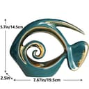 Statuette di pesce in ceramica verde oro – decorazione per la casa costiera, centrotavola moderno oceano per soggiorno, sala da pranzo, bagno, ufficio, tavolino, casa sulla spiaggia, nautica, mare, - 2