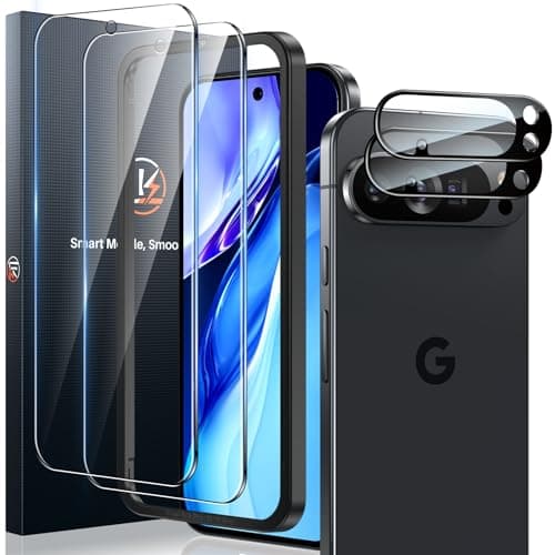 LK 2+2 Schutzfolie für Google Pixel 10 Pro mit 2 Panzerglas und 2 Kameraschutz, 9H Hart HD-Vollabdeckung Folie, Kratzfest, Unterstützt Fingerabdruck-ID Panzerfolie, Pixel 10 Pro Displayschuzfolie