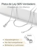 ChicSilver Collar Plata de Ley 925 para Mujer 1.5mm Cadena Fina Apilable para Colgante 55cm 22 Pulgadas Chapado en Oro Blanco Joyería Preciosa - 5