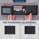 VON HEESEN Leder Geldbörse Herren mit RFID Schutz I Echtleder Geldbeutel für Männer I Münzbörse Portemonnaie Brieftasche Wallet Portmonee (Schwarz) - 6